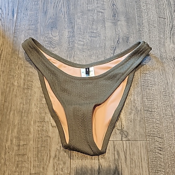 J. Crew Other - J. Crew Texured Curved Waist Cheeky Bikini Bottom Green Size XS BNWT